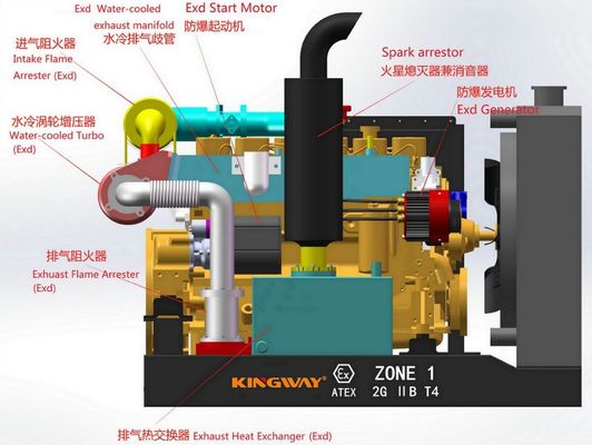 Pour le champ pétrolier et gazier DNV2.7-1 offshore Atex Zone 2 Explosion-proof Direct Manufacturer Rig Safe Diesel Generator Made in China
