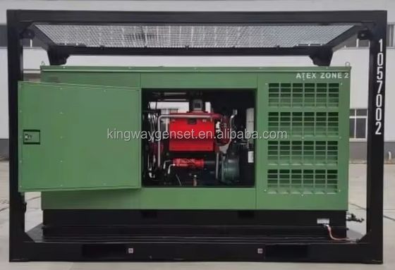 3phase DNVGL 2.7-1 skid frame ATEX certification 120kw 150kva onshore offshore platform zone 2  air compressors manufacturer