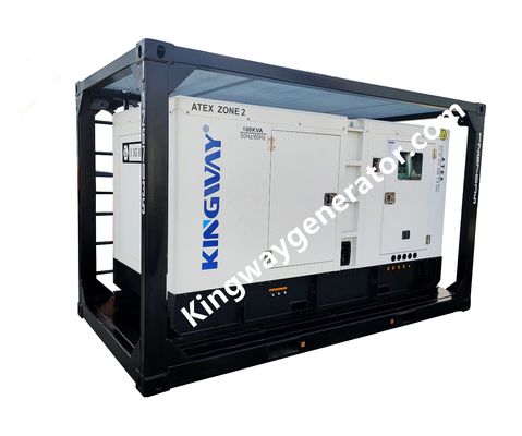 60KVA Kingway ATEX certifié zone 2 Ex générateur diesel à l'épreuve du temps avec cadre de levage de service offshore