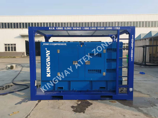 Compresseur d'air diesel antidéflagrant Sullair 375CFM Zone ATEX 2 Châssis Kingway DNV