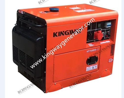 Groupe électrogène silencieux de générateur portatif orange de couleur 8KVA 12Hp