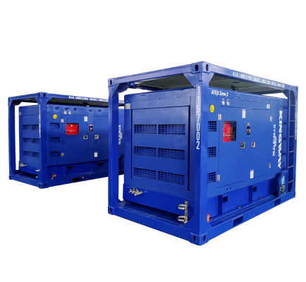 Compresseur d'air Sullair à moteur diesel Kingway 450CFM 150Psi antidéflagrant ATEX Zone 2 T3 avec châssis DNV